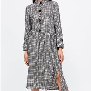 ZARA Plaid Shirt Dress